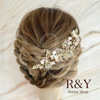 H33ブライダル　ヘッドドレス　ウェディング　ヘアアクセサリー　髪飾り　和装(ヘッドドレス/ドレス)