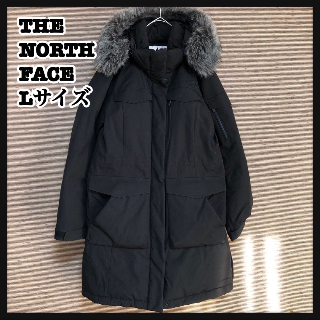 THE NORTH FACE(ザノースフェイス)の【ノースフェイス】ダウンコート　パーカー　ファー　黒　刺繍ワンポイント　K6 レディースのジャケット/アウター(ダウンジャケット)の商品写真