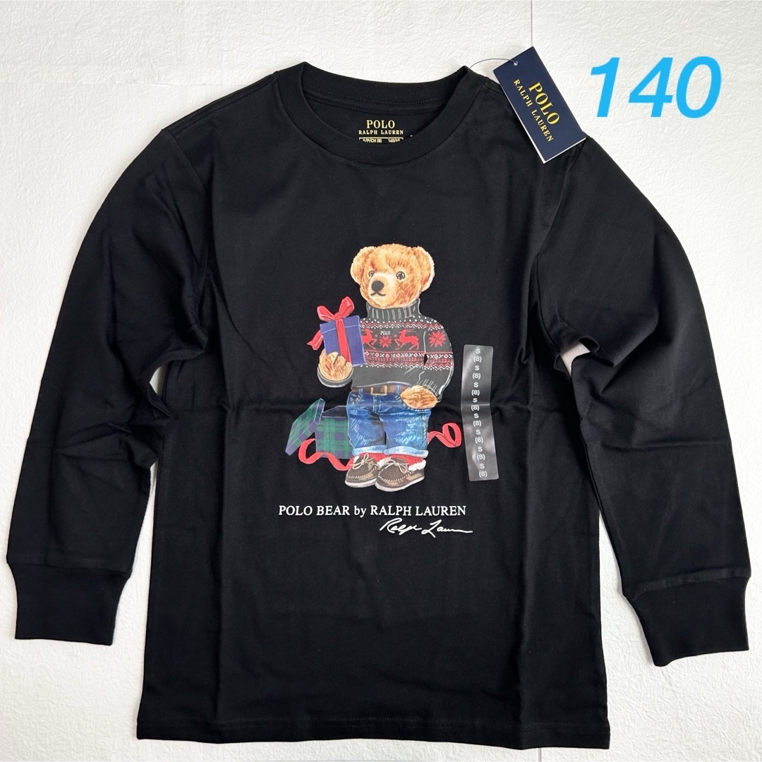 新作◇ラルフローレン ポロベア長袖Tシャツ ブラック S/140コットン100%カラー