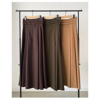 トゥデイフル(TODAYFUL)のlouren pleats flare long skirt  brown(ロングスカート)