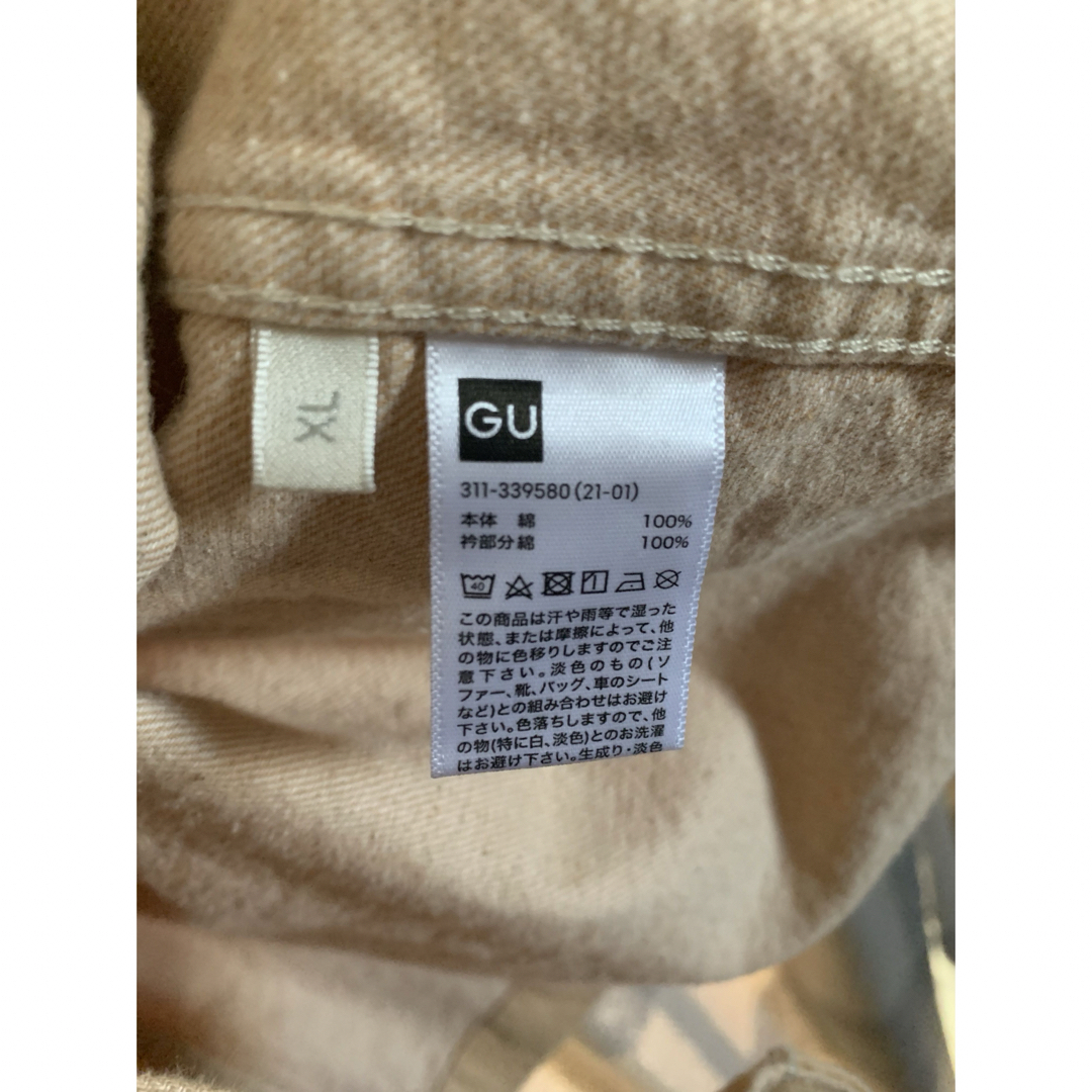 GU(ジーユー)のGU シャツ　サイズXL  オレンジ系　襟コーデュロイ メンズのトップス(シャツ)の商品写真