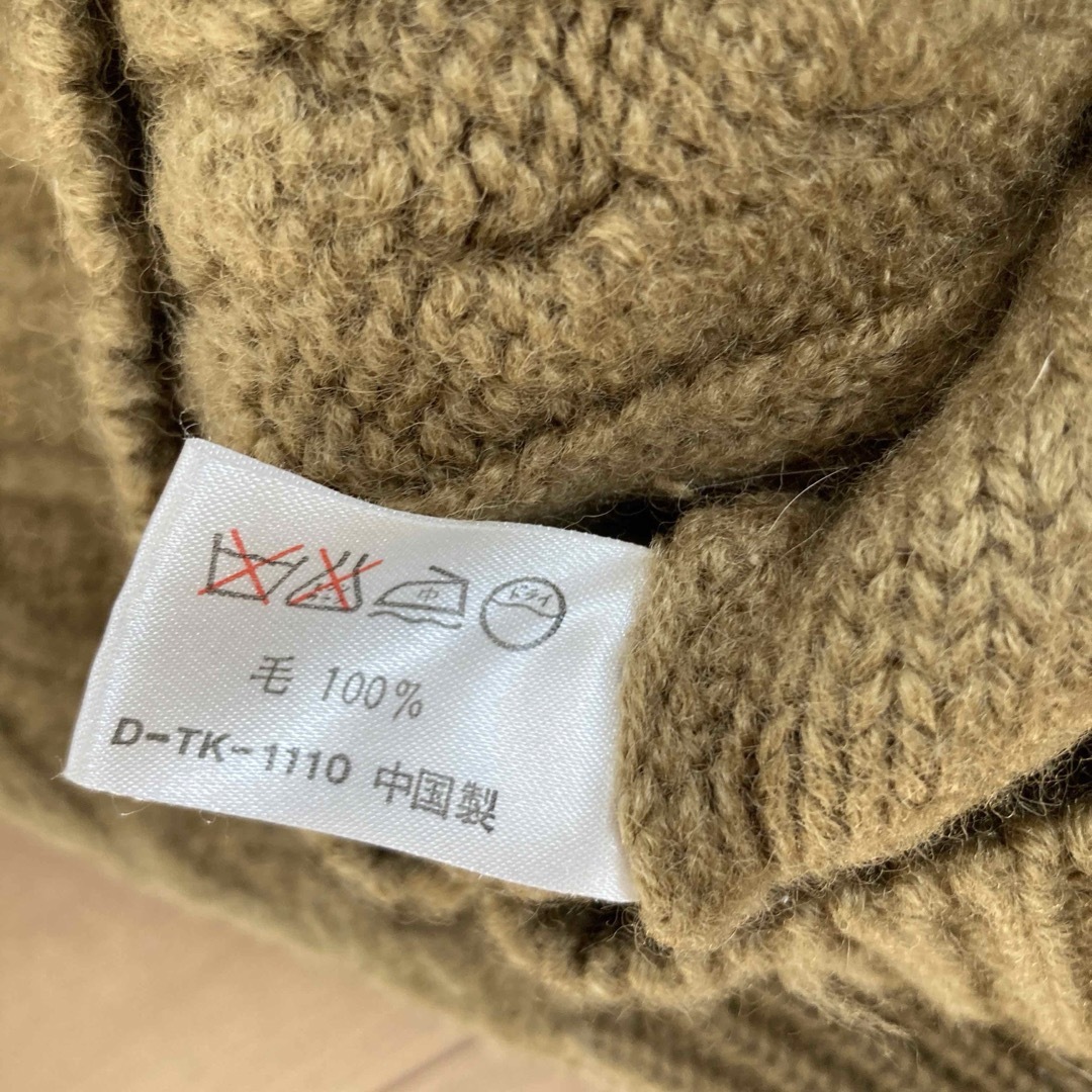 WOOL 100% フィッシャーマン　ニット　カーキ メンズのトップス(ニット/セーター)の商品写真