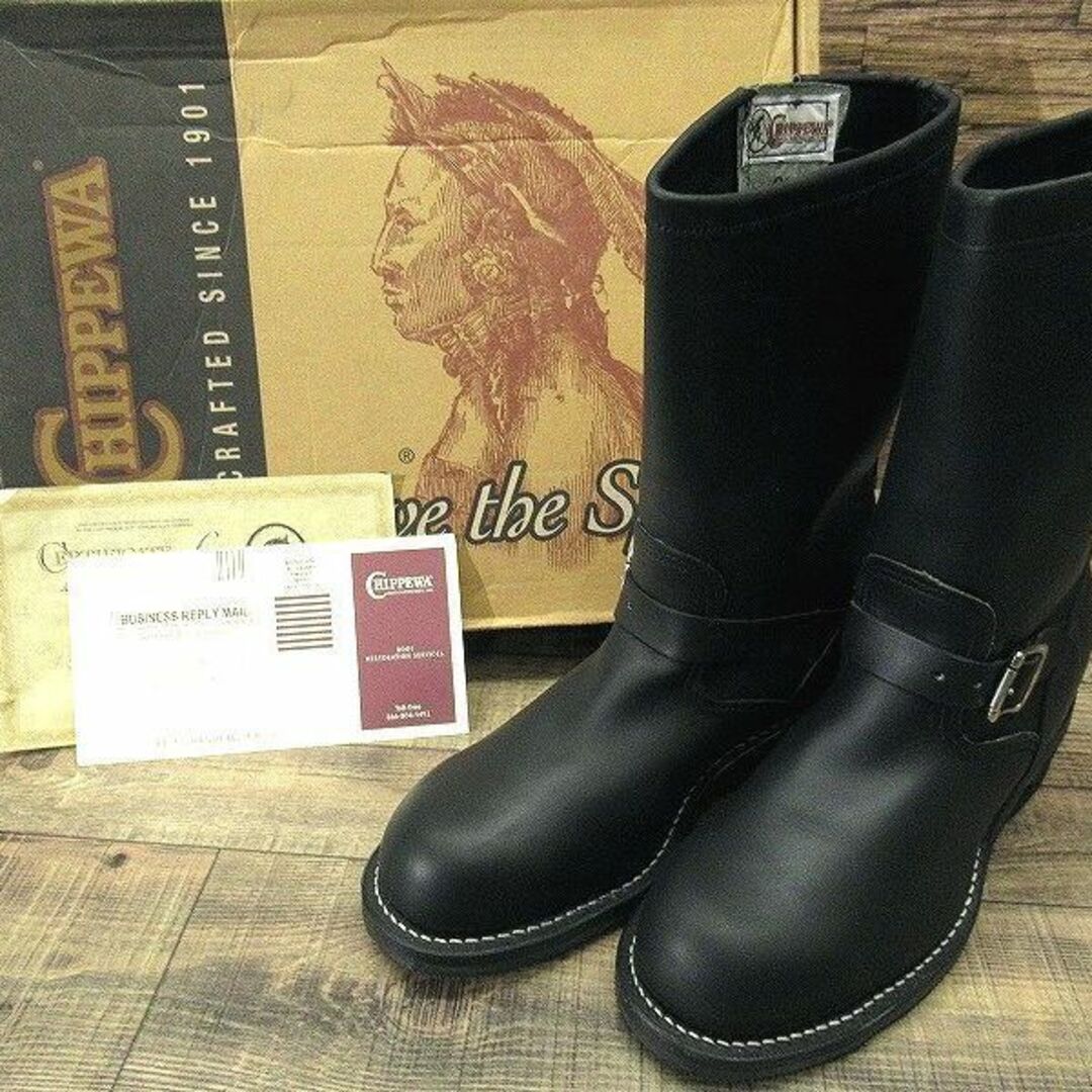 CHIPPEWA(チペワ)の新品 デッド チペワ 27863 レザー エンジニア ブーツ 黒 28.0 ① メンズの靴/シューズ(ブーツ)の商品写真