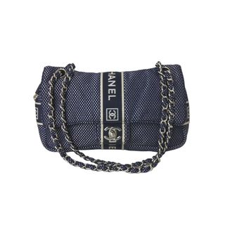 シャネル(CHANEL)のCHANEL シャネル チェーンショルダーバッグ スポーツライン ココマーク 9番台 2005年 ファブリック ネイビー 美品 中古 58676(ハンドバッグ)