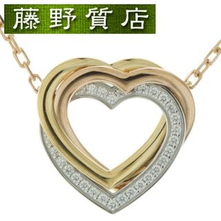 カルティエ(Cartier)の（美品）カルティエ CARTIER トリニティ ハート ダイヤ ネックレス K18 WG × PG × YG × ダイヤ CRB7061200 証明書 9134(ネックレス)