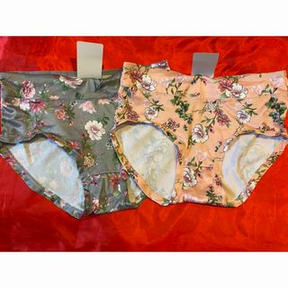 花柄ショーツ2枚　大きい　XL(ショーツ)