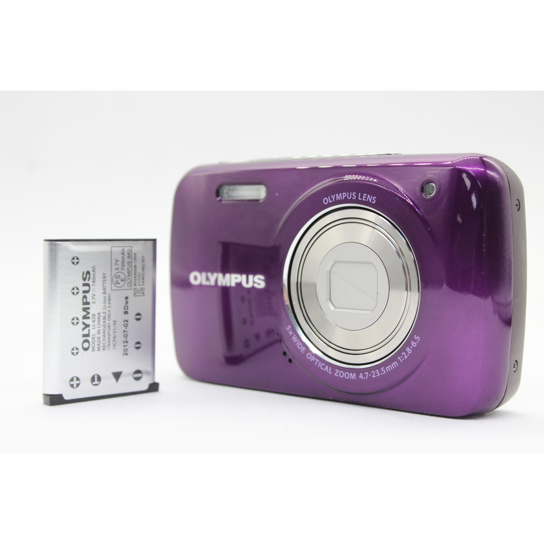 【美品 返品保証】 オリンパス Olympus VH-210 パープル 5x Wide バッテリー付き コンパクトデジタルカメラ  s5343当店での3つサービス