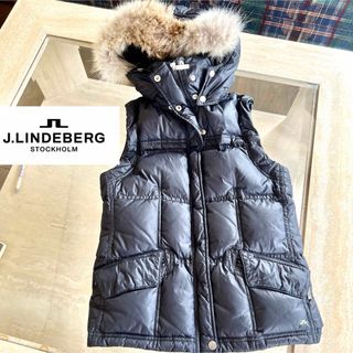 J.LINDEBERG - ジェイリンドバーグ　羽毛　ダウン　ベスト　コヨーテファー　ブラッ