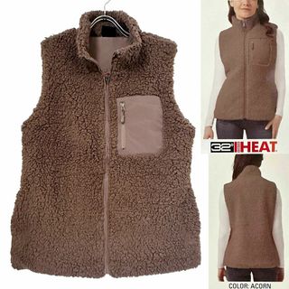 コストコ(コストコ)の新品 XL ★ コストコ 32HEAT もこもこ ベスト ブラウン US-L(ベスト/ジレ)