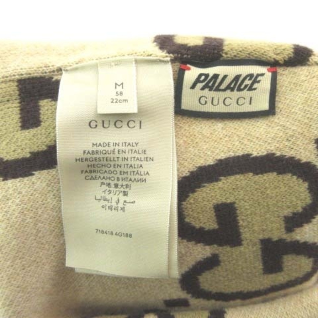 Gucci(グッチ)のグッチ × PALACE ラージ GG―P ビーニー 718418 M ベージュ メンズの帽子(その他)の商品写真