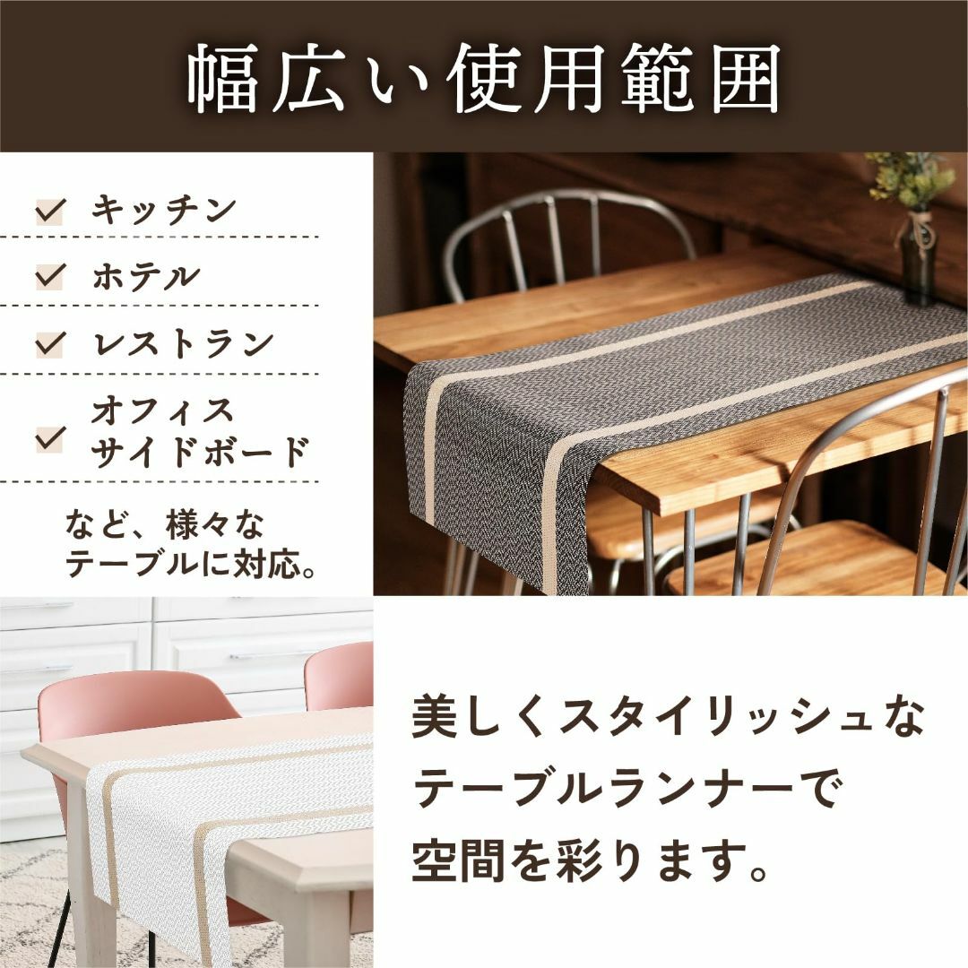 H&J テーブルランナー テーブルクロス おしゃれ 北欧 撥水 PVC 30×1 インテリア/住まい/日用品のキッチン/食器(その他)の商品写真