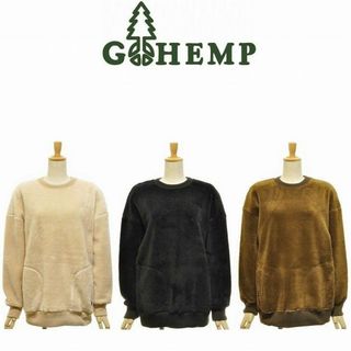 ゴーヘンプ(GO HEMP)の【新品】GOHEMP(ゴーヘンプ)　ノーサイズクルー　プルオーバークルー　黒(トレーナー/スウェット)