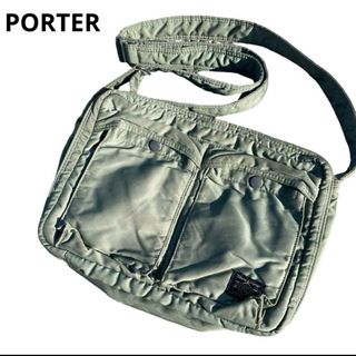 メンズ良品 PORTER TANKER 半月型 ショルダーバッグ ブラック