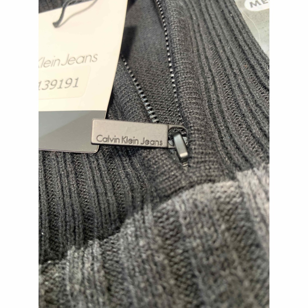 Calvin Klein(カルバンクライン)のカルバン・クライン　リブ　ゆったりニットセーター　Mサイズ　紺系　新品　コストコ メンズのトップス(ニット/セーター)の商品写真