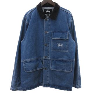 ステューシー(STUSSY)のステューシー デニムジャケット Gジャン 襟コーデュロイ 長袖 青 M メンズ(Gジャン/デニムジャケット)