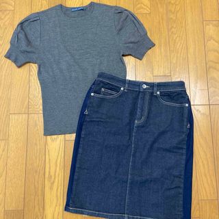 ラルフローレン(Ralph Lauren)のまとめ売り ラルフローレン 半袖ニット マトコテディアン  デニムスカート(ニット/セーター)