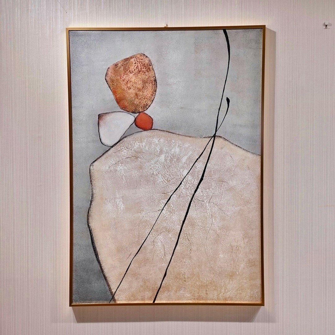 【お買得！】 アート 新品  油絵 抽象画 モダン ミッドセンチュリー 北欧 絵画/タペストリー