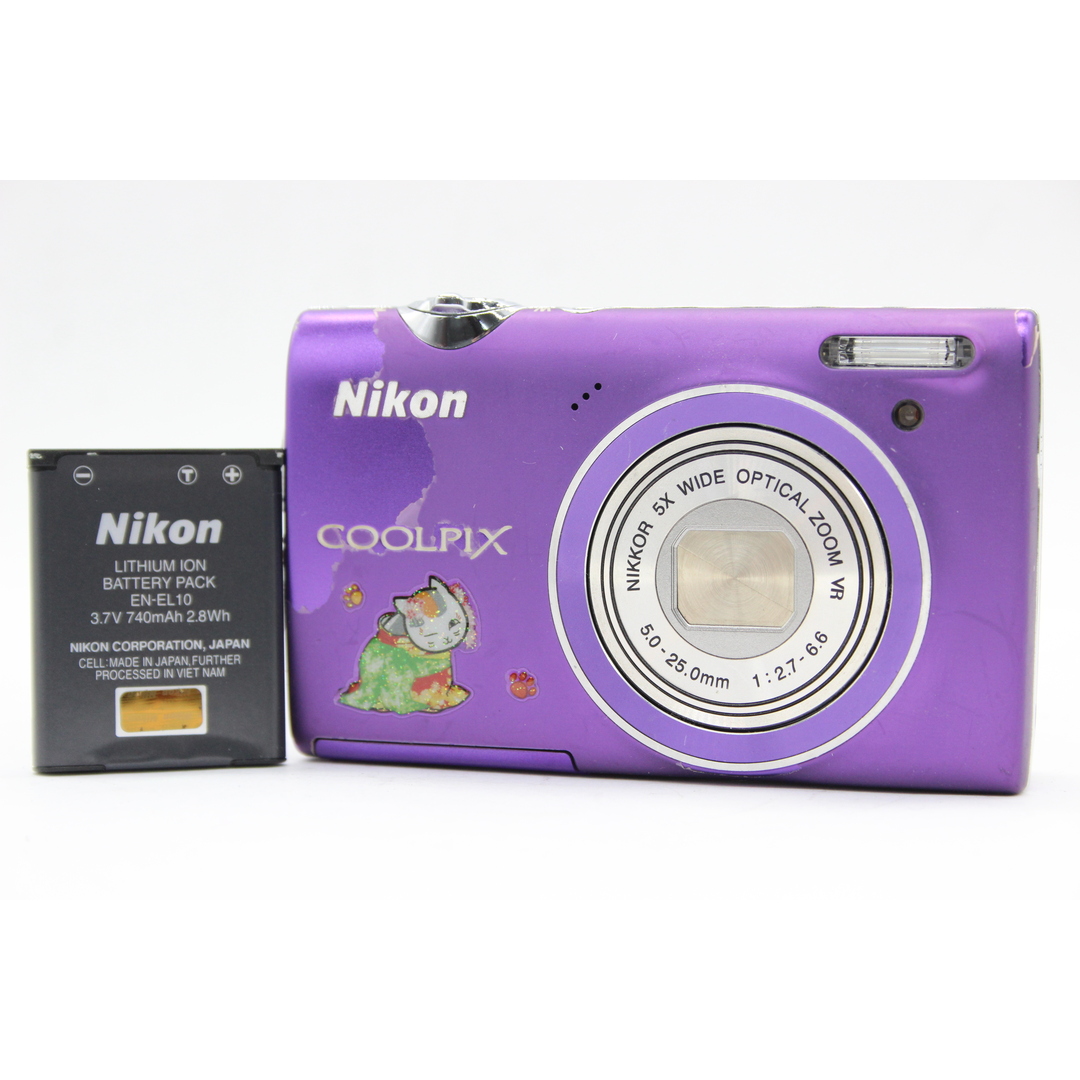 支払い発送詳細【返品保証】 ニコン Nikon Coolpix S5100 パープル Nikkor 5x Wide バッテリー付き コンパクトデジタルカメラ  s5397