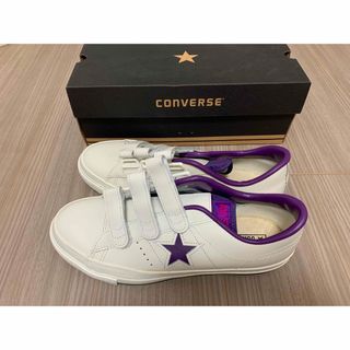 コンバース(CONVERSE)のCONVERSE ONE STAR ベルクロ 白x紫(スニーカー)