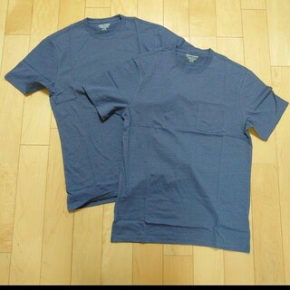 2枚組 Tシャツ  スリムフィット 半袖 メンズ  ブルー  Ｓサイズ(Tシャツ/カットソー(半袖/袖なし))