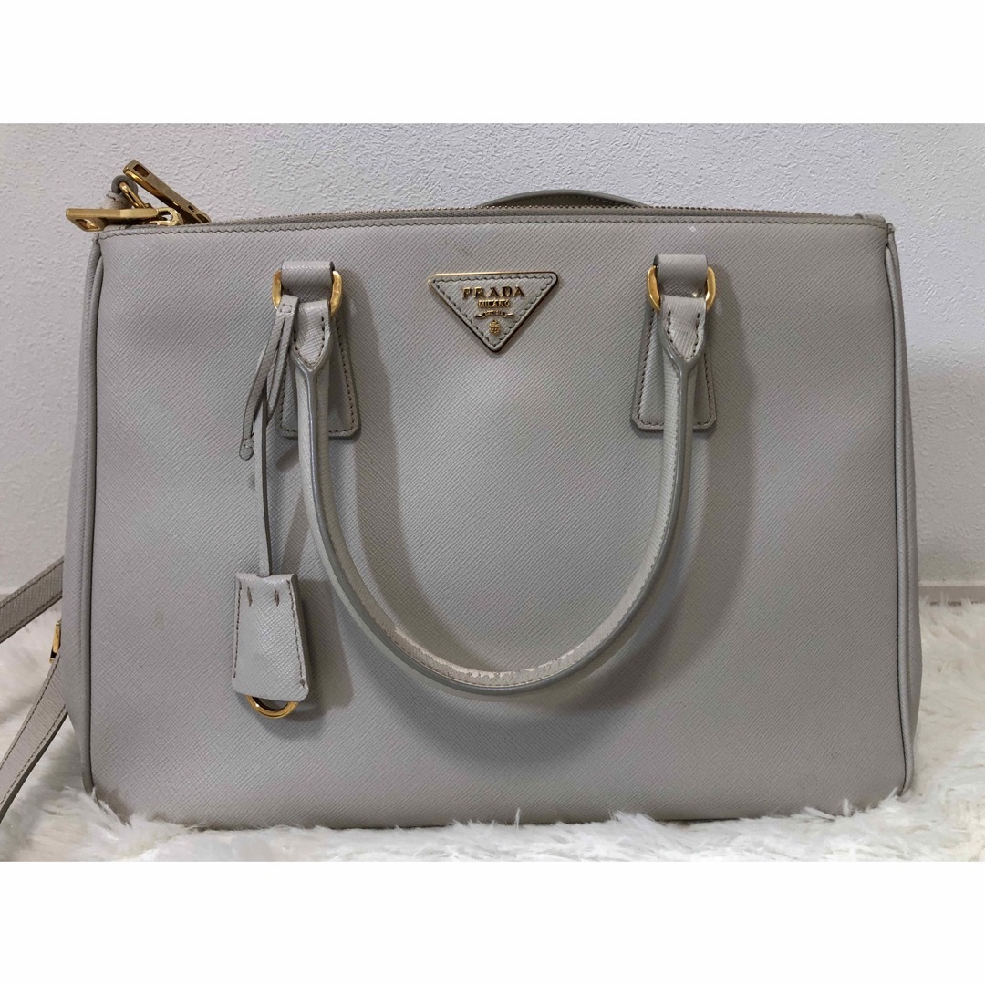 【品】PRADA サフィアーノ レザー ガレリア 2wayトートバッグ32cm程度