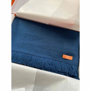 エルメス(Hermes)の🌸エルメス　カシミアストール　ストライプH INDIGO🌸(ストール/パシュミナ)