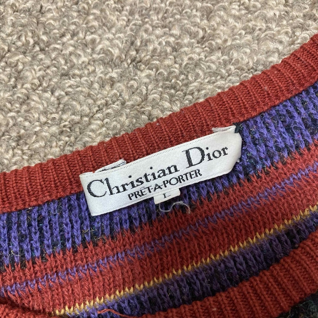 Christian Dior(クリスチャンディオール)のクリスチャンディオール プレタポルテ Dior ニット セーター ボーダー 長袖 レディースのトップス(ニット/セーター)の商品写真