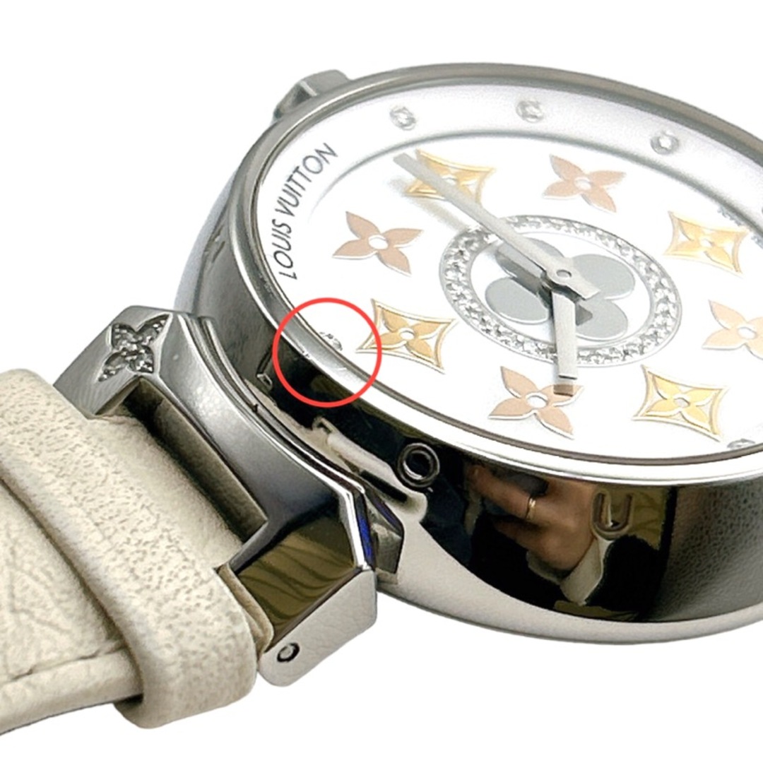 LOUIS VUITTON(ルイヴィトン)の　ルイ・ヴィトン LOUIS VUITTON タンブール　ホワイトシェル Q13MT ステンレススチール レディース 腕時計 レディースのファッション小物(腕時計)の商品写真