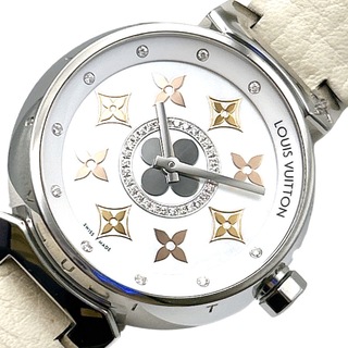 ルイヴィトン(LOUIS VUITTON)の　ルイ・ヴィトン LOUIS VUITTON タンブール　ホワイトシェル Q13MT ステンレススチール レディース 腕時計(腕時計)