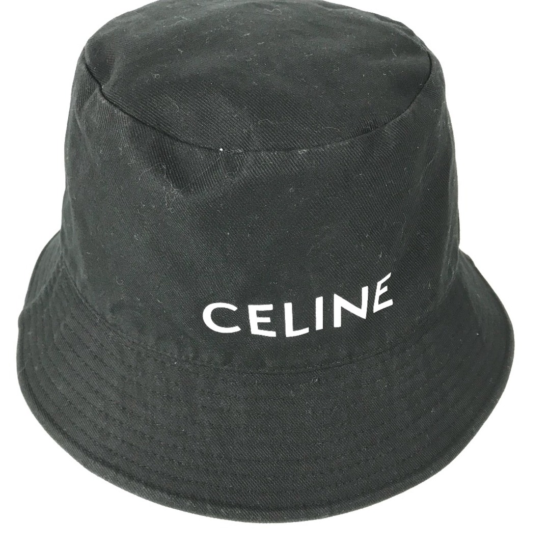 celine(セリーヌ)のセリーヌ CELINE ロゴ AU5B968P ハット帽 帽子 バケットハット ボブハット ハット コットン ブラック メンズの帽子(ハット)の商品写真