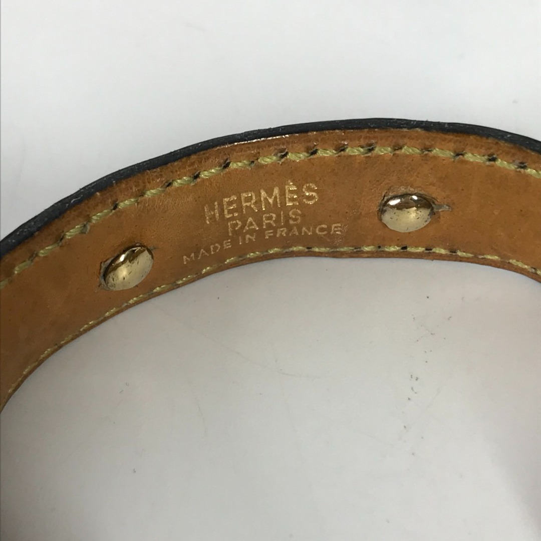 Hermes(エルメス)のエルメス HERMES シェーヌダンクル アクセサリー バングル レザー ブラック メンズのバッグ(ウエストポーチ)の商品写真