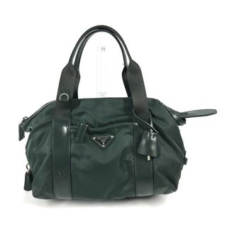 プラダ(PRADA)のプラダ PRADA ミニ ボストンバッグ BR3697 トライアングルロゴ ハンドバッグ ナイロン グリーン(ハンドバッグ)