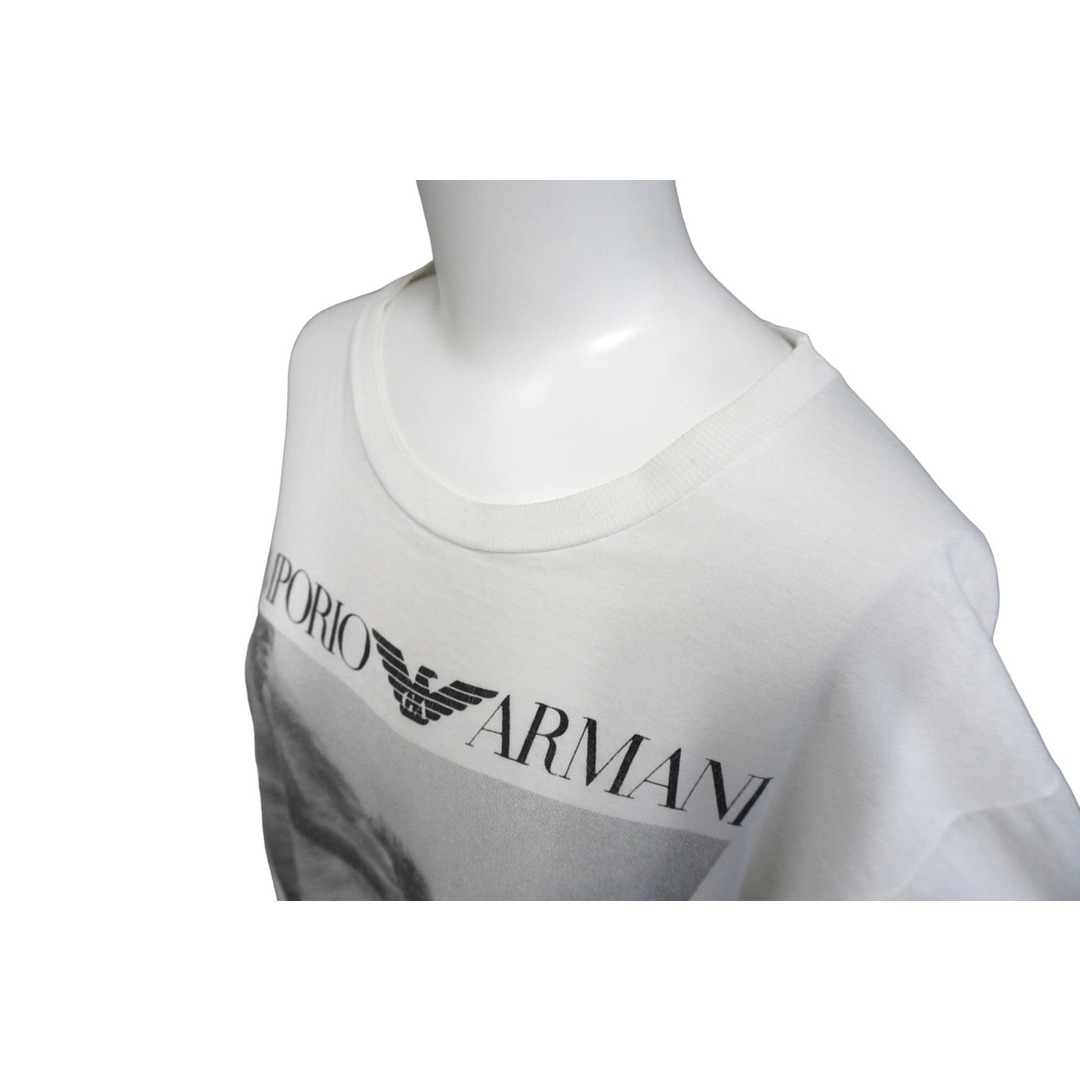 Emporio Armani(エンポリオアルマーニ)のEmporio Armani エンポリオ アルマーニ 90s フォト 半袖Ｔシャツ ホワイト ロゴ ブブルース ウェーバー サイズL 良品 中古 58764 レディースのトップス(Tシャツ(半袖/袖なし))の商品写真