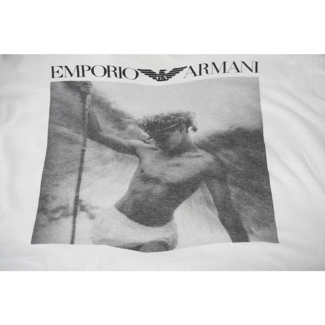 Emporio Armani(エンポリオアルマーニ)のEmporio Armani エンポリオ アルマーニ 90s フォト 半袖Ｔシャツ ホワイト ロゴ ブブルース ウェーバー サイズL 良品 中古 58764 レディースのトップス(Tシャツ(半袖/袖なし))の商品写真