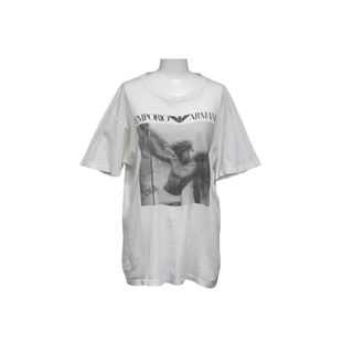 エンポリオアルマーニ(Emporio Armani)のEmporio Armani エンポリオ アルマーニ 90s フォト 半袖Ｔシャツ ホワイト ロゴ ブブルース ウェーバー サイズL 良品 中古 58764(Tシャツ(半袖/袖なし))