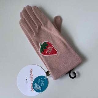 シーバイクロエ(SEE BY CHLOE)のシーバイクロエgants レディース 手袋 ピンク いちごワッペン 抗菌防臭(手袋)