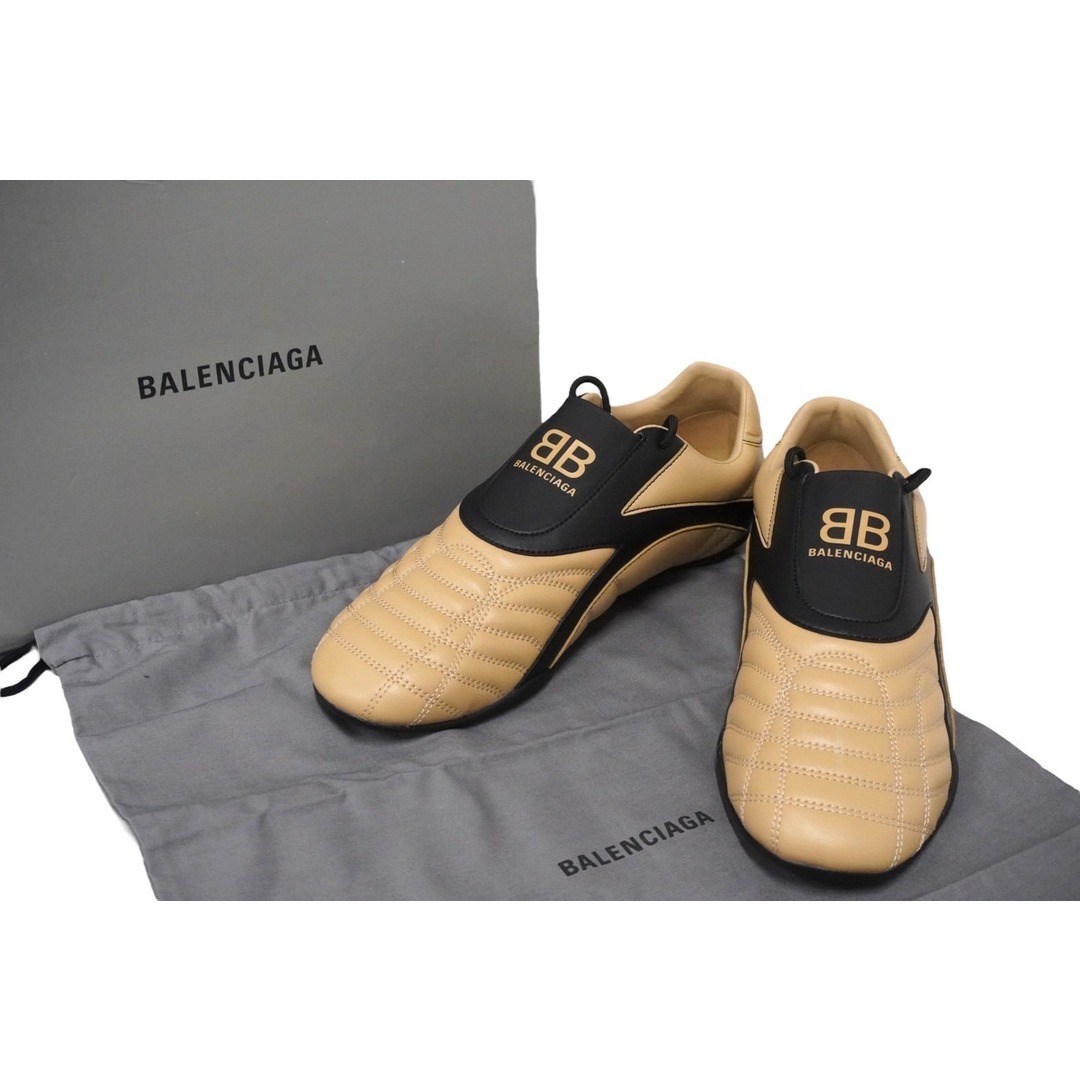 10JP靴サイズ新品未使用 BALENCIAGA バレンシアガ ZEN SNEAKER ゼン スニーカー BBロゴ ベージュ ブラック 28.5cm  58560
