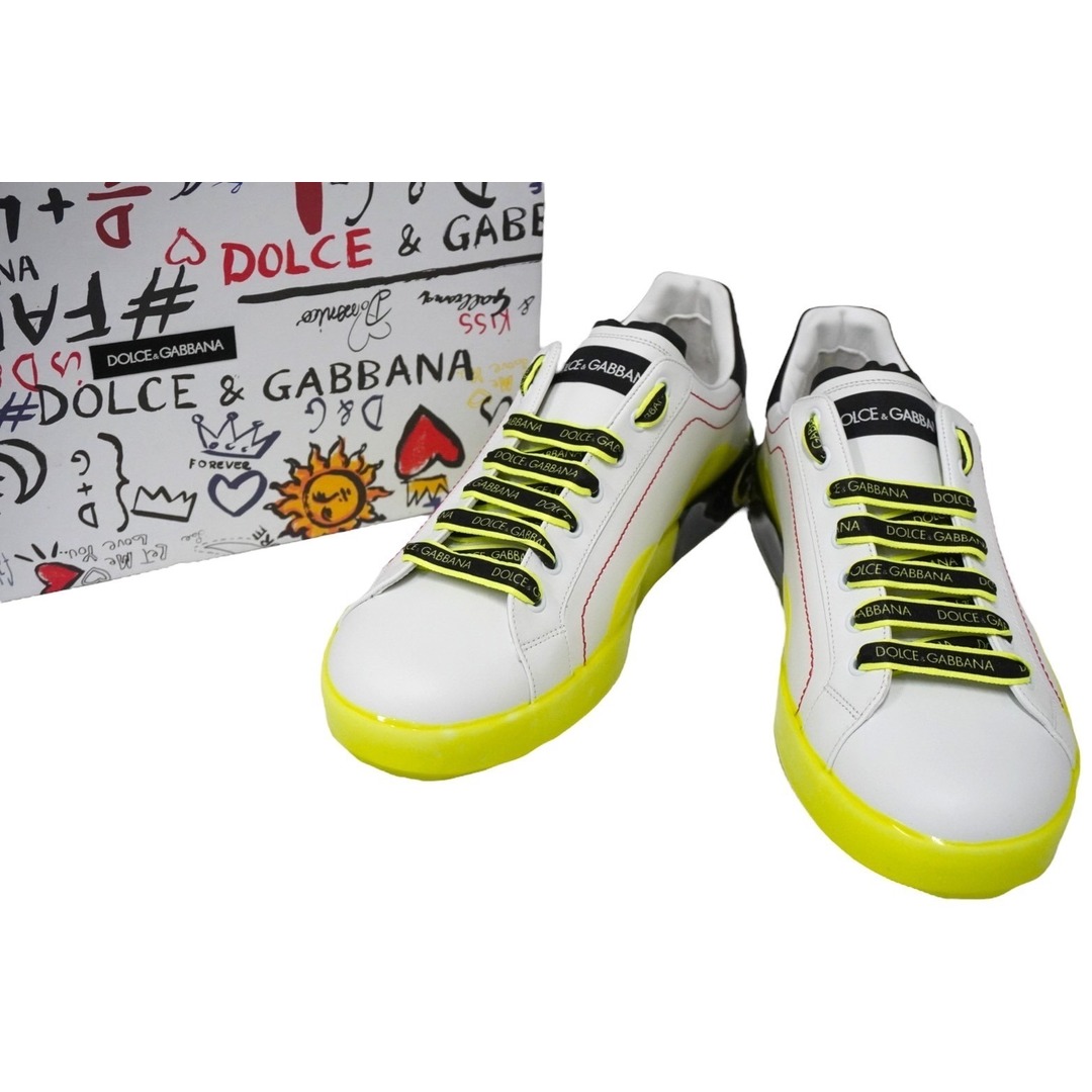 極美品 DOLCE&GABBANA ドルチェアンドガッバーナ ローカットスニーカー ホワイト グリーン サイズ9  583649JP靴サイズ