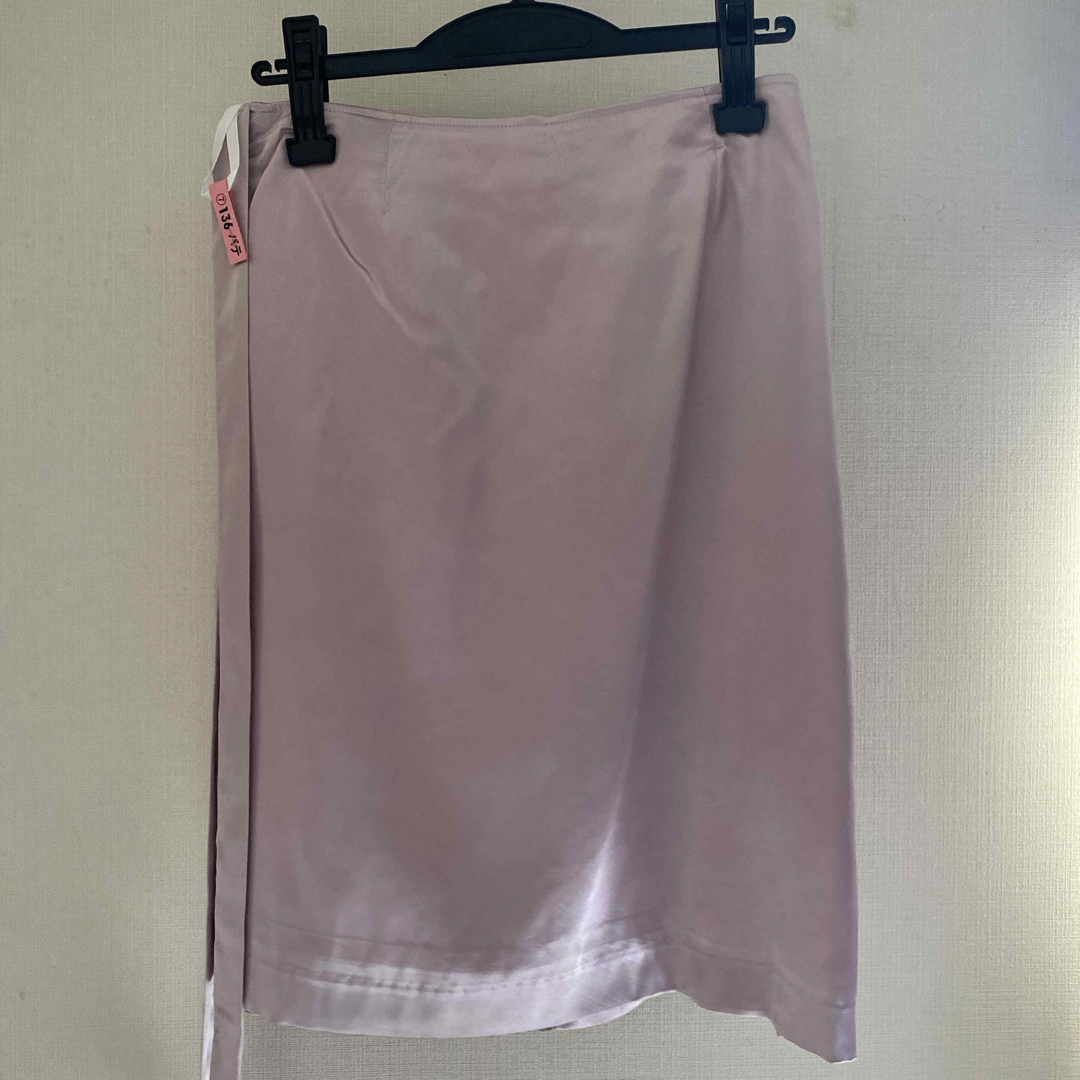 サテン巻きスカート レディースのスカート(ひざ丈スカート)の商品写真