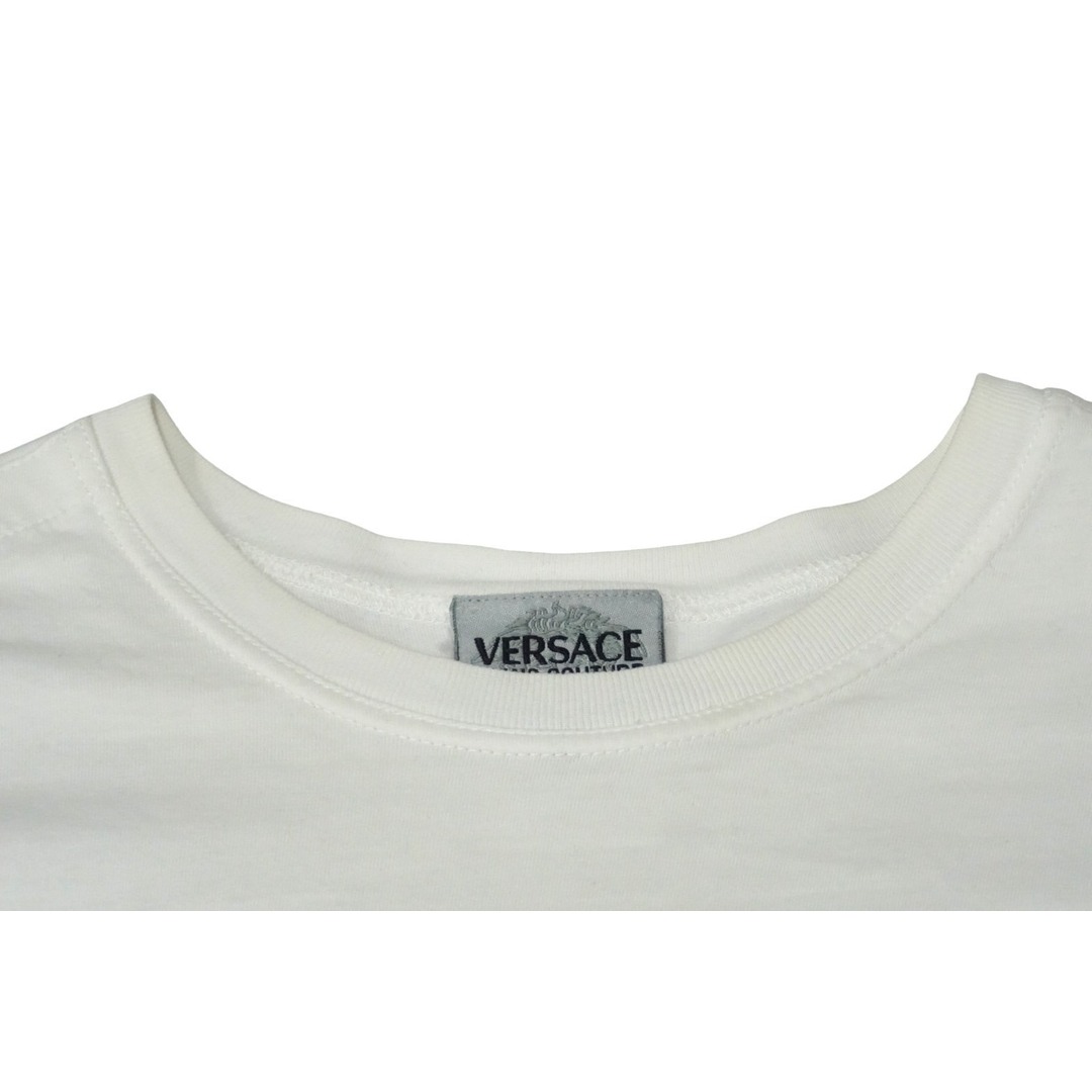 Versace Jeans Couture ヴェルサーチ ブルースウェーバージーンズ クチュール フォトＴシャツ ホワイト レッド ロゴ サイズXL 美品 中古 58762 レディースのトップス(Tシャツ(半袖/袖なし))の商品写真