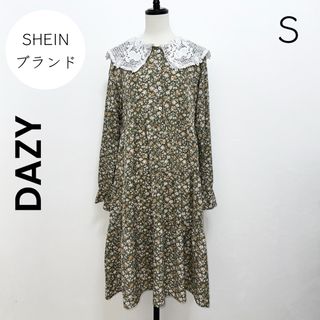 シーイン(SHEIN)の【DAZY】SHEIN  S 花柄 ワンピース レース襟(ひざ丈ワンピース)