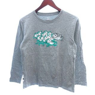 グラニフ(Graniph)のグラニフ カットソー Tシャツ 11ぴきのねこ 刺繍 プリント 長袖 S グレー(Tシャツ(長袖/七分))