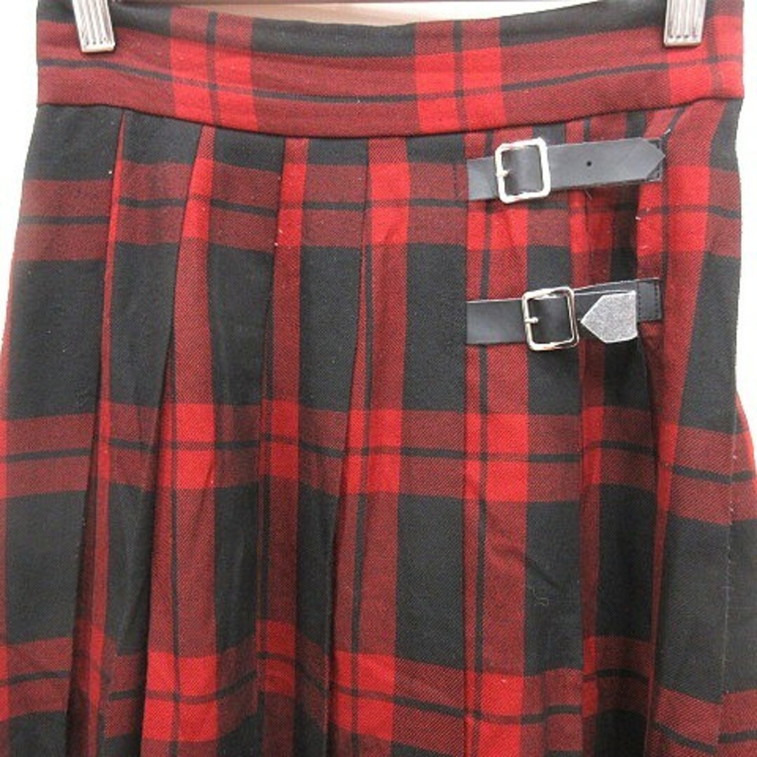 LOWRYS FARM(ローリーズファーム)のローリーズファーム プリーツスカート マキシ ロング チェック M 赤 レッド レディースのスカート(ロングスカート)の商品写真