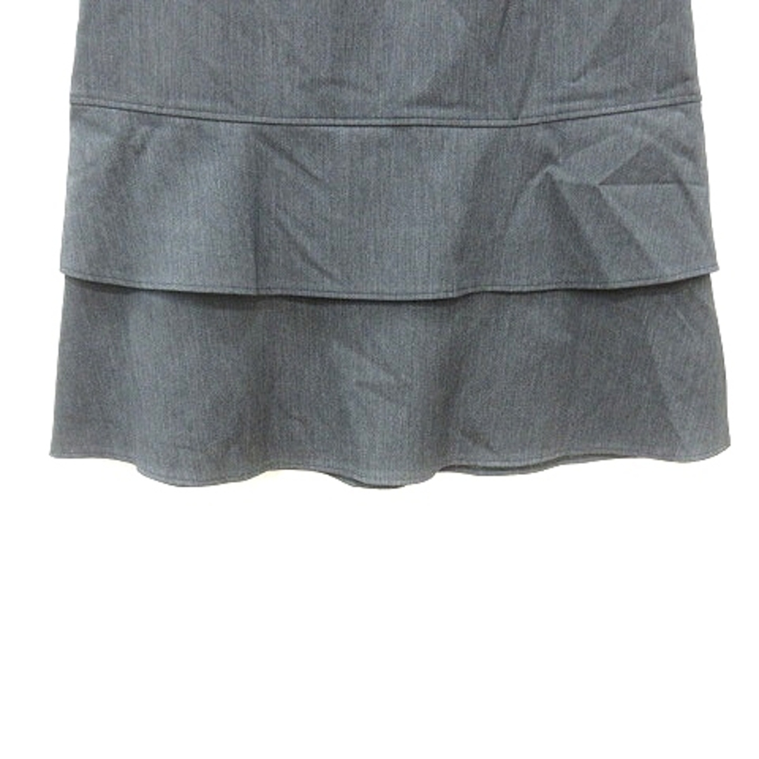 MICHEL KLEIN(ミッシェルクラン)のミッシェルクラン ティアードスカート フレア ひざ丈 38 グレー レディースのスカート(ひざ丈スカート)の商品写真