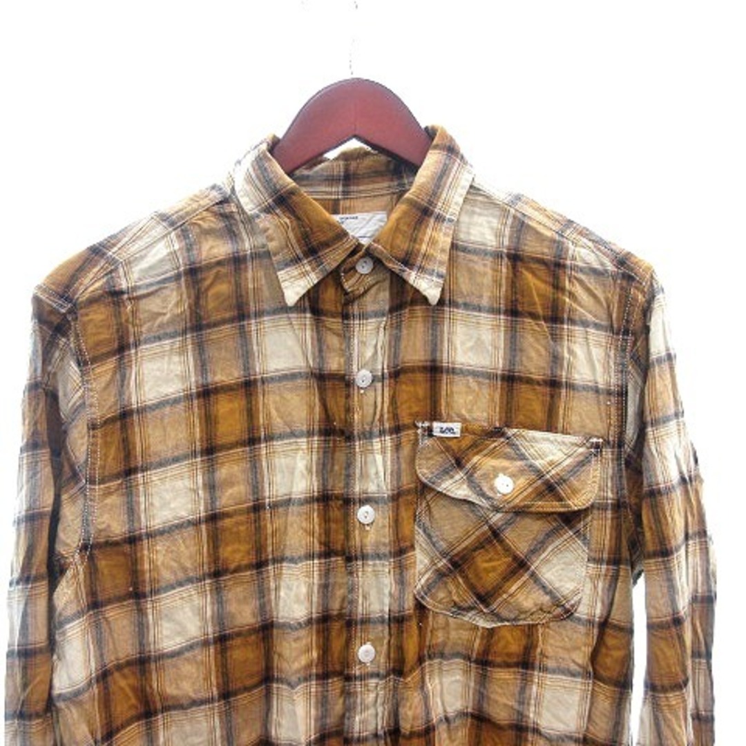 Lee(リー)のリー LEE ステンカラーシャツ チェック S 長袖 黄土色 黄色 イエロー メンズのトップス(シャツ)の商品写真