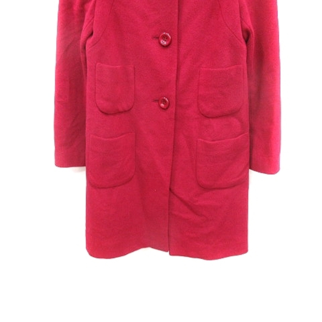 STRAWBERRY-FIELDS(ストロベリーフィールズ)のストロベリーフィールズ ノーカラーコート ロング 総裏地 ウール 2 赤 レッド レディースのジャケット/アウター(その他)の商品写真