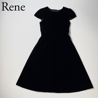 ルネ(René)の美品　Rene ルネ　ドレス　ベロアワンピース　フレア　バックレース(ひざ丈ワンピース)