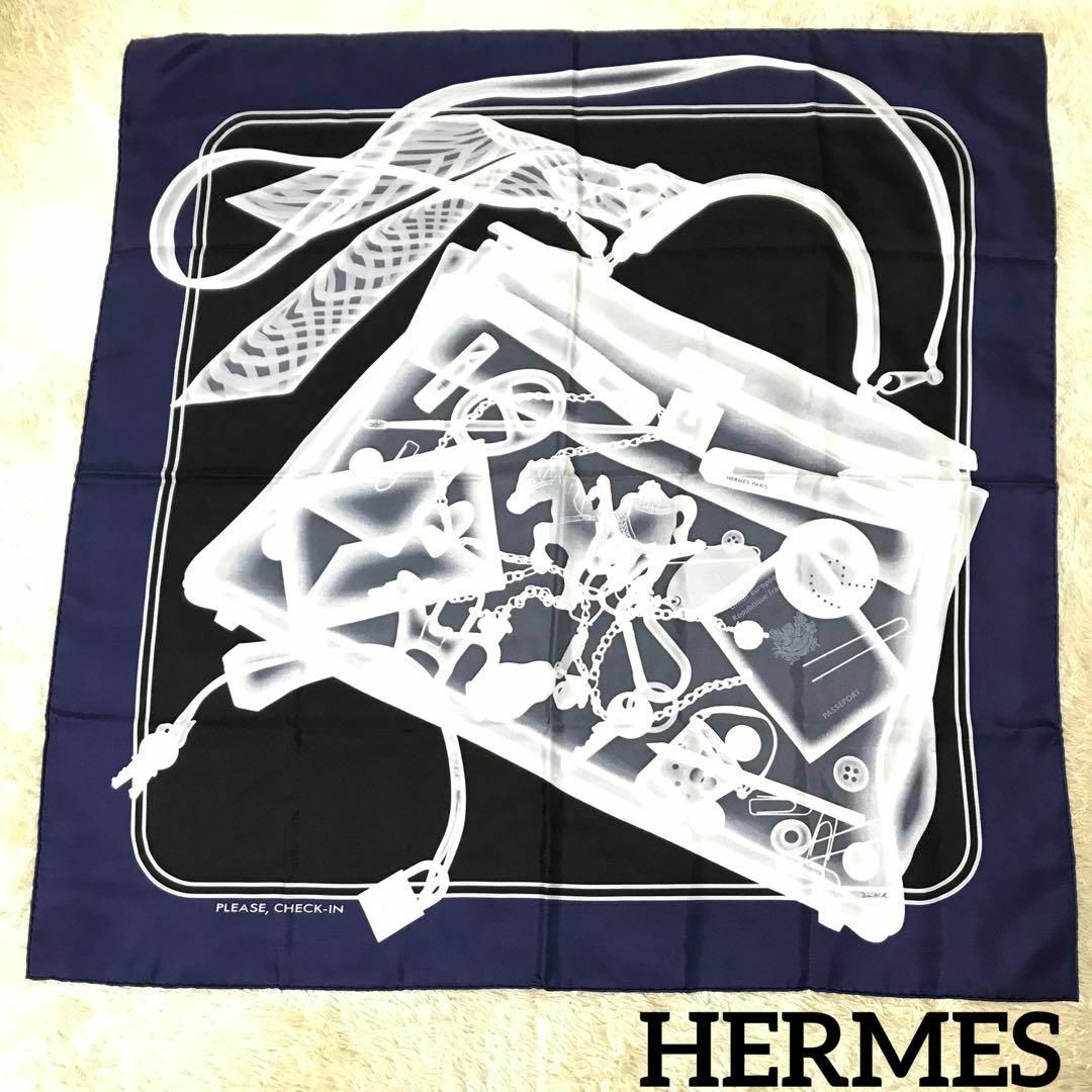 HERMES エルメス スカーフ　カレ90 プリーズチェックイン | フリマアプリ ラクマ