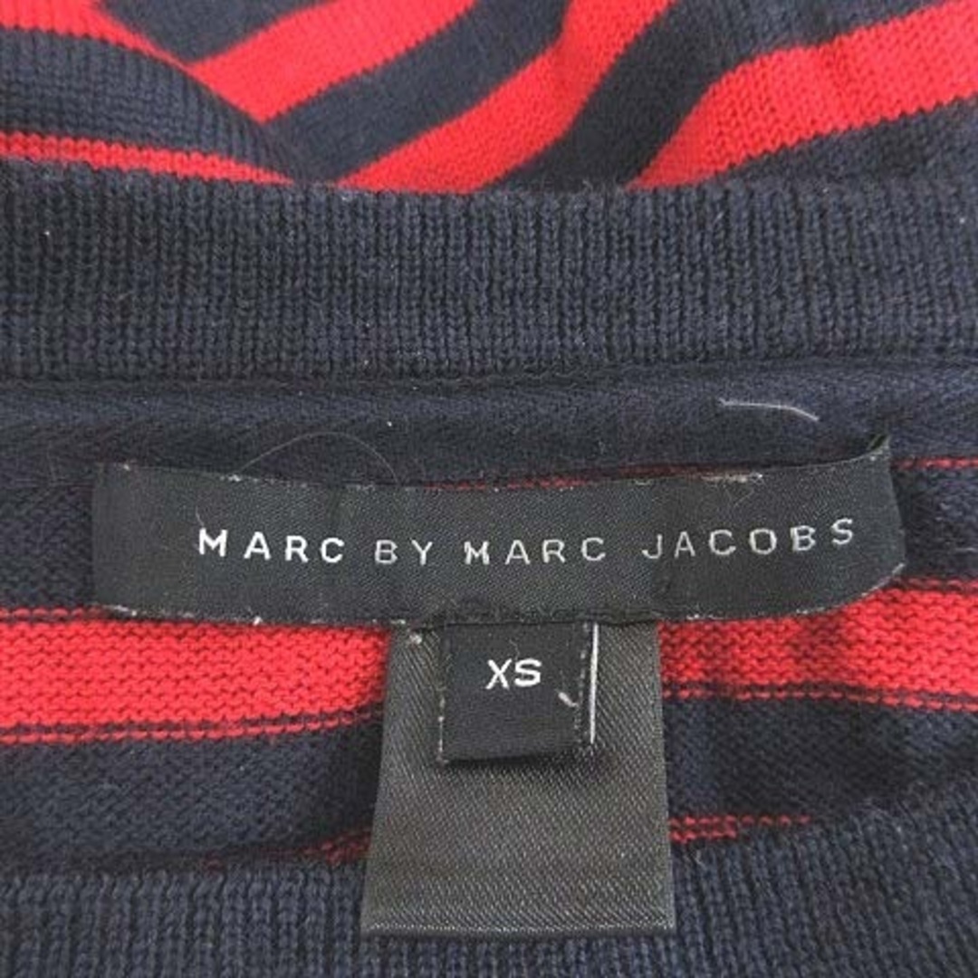 MARC BY MARC JACOBS(マークバイマークジェイコブス)のマークバイマークジェイコブス ニット カットソー 長袖 ボーダー XS 紺 レディースのトップス(ニット/セーター)の商品写真