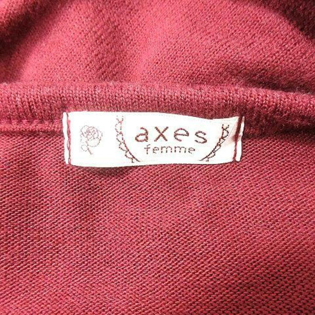 axes femme(アクシーズファム)のアクシーズファム ニットセーター ボートネック レース 七分袖 M ボルドー 赤 レディースのトップス(ニット/セーター)の商品写真